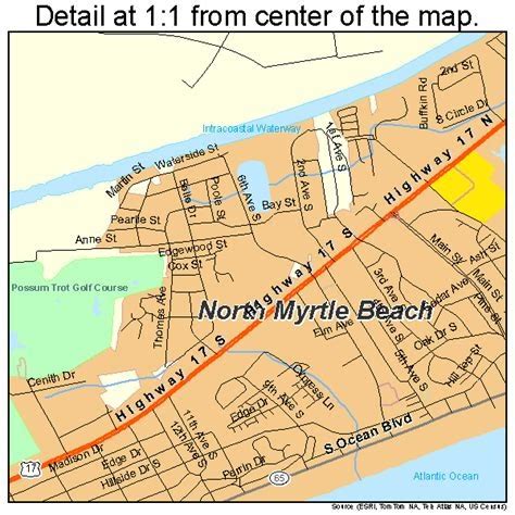 Download Link Myrtle Beach, South Carolina / North Carolina Street Map ...