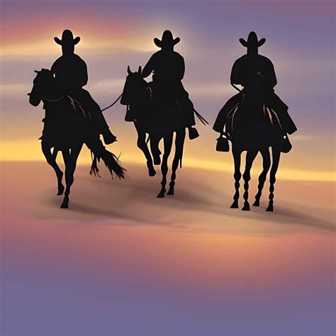 Cowboy Sunset Silhouette Graphic · Creative Fabrica