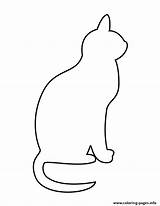 Simple Cat Stencil Coloring Page Printable sketch template
