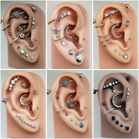 14 Cute and Beautiful Ear Piercing Ideas For Women (With images) | Different ear piercings, Ear ...