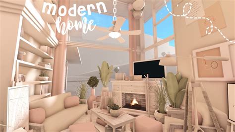 BLOXBURG| Modern Blush Getaway | House Build - YouTube