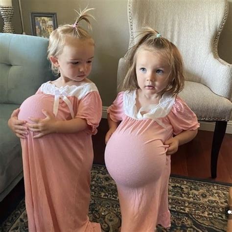 Sisters that used to pretend to be pregnant as kids recreate sweet childhood photo as adults