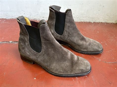 1980s Grenson Brown Suede Slip on Chelsea Boot Made in England Leather Sole UK 7 - Etsy