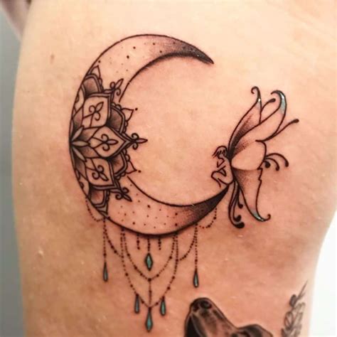 Moon Fairy Silhouette Tattoo