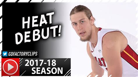 Kelly Olynyk Heat Debut Highlights vs Hawks (2017.10.01) - 9 Pts, 8 Reb, 5 Ast! - YouTube