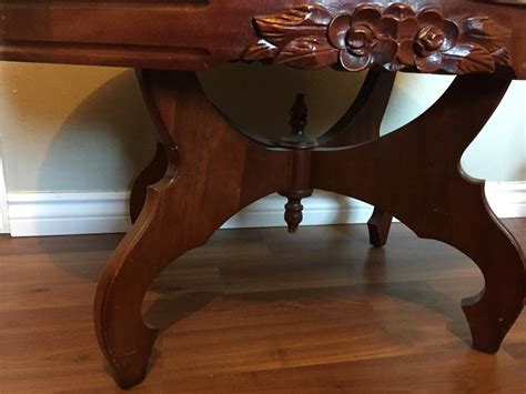 Antique Victorian Style Oval Marble & Mahogany Coffee Table Central Saanich, Victoria - MOBILE