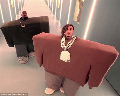 Kanye West dons humorously HUGE boxy outfit with Lil Pump in crude ...