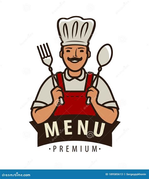 Chef Logo or Label. Menu Design for Cafe and Restaurant Stock Vector - Illustration of breakfast ...