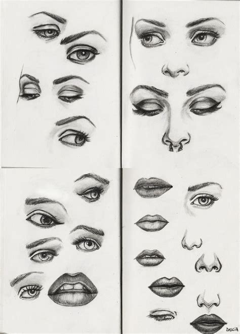 Facial Features | Eye sketch, Sketches of girls faces, Art drawings sketches creative