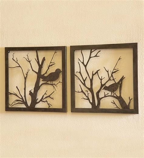 Metal Bird Wall Art, Set of 2 | Wall Art | Bird wall art, Metal tree ...