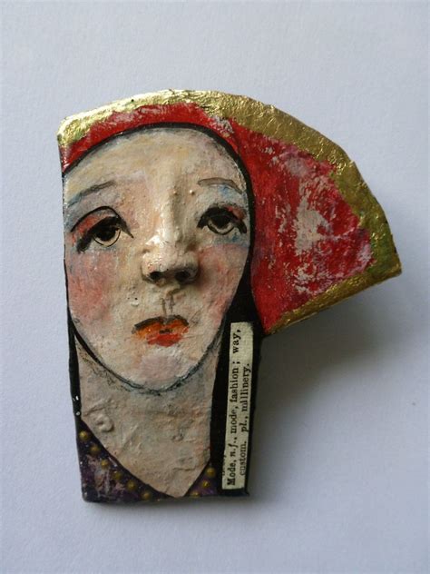 One of a kind papier mache brooch/ornament by mycuriousteaparty | Cardboard art, Paper mache art ...