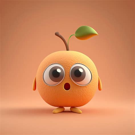 Premium AI Image | Cute Cartoon Apricot Character