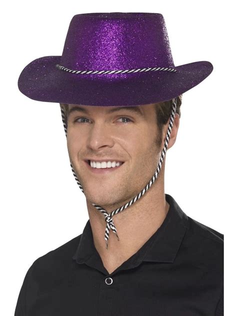 Smiffys - 34" Purple Cowboy Glitter Unisex Adult One Size Hat - Walmart.com - Walmart.com