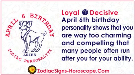 April 6 Zodiac (Aries) Horoscope Birthday Personality and Lucky Things