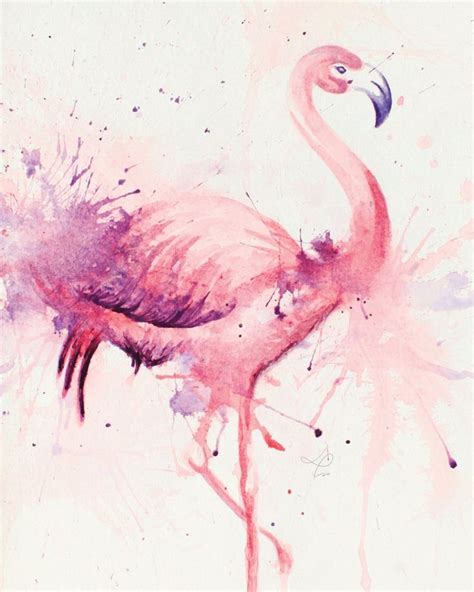 Flamingo Watercolor Painting Print in 2021 | Watercolor paintings ...