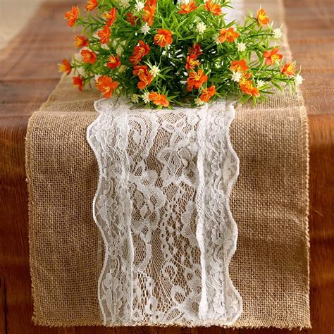 Amazon.com: Burlap Table Runners 108 Inches Long Natural Jute burlap ...