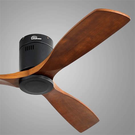 Sofucor Low Profile Ceiling Fan With Lights 3 Carved Wood Fan Blade ...