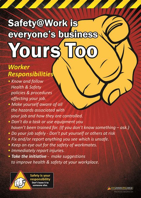 Workers Responsibility #1 Safety Posters | Promote Safety | Safety posters, Workplace safety ...