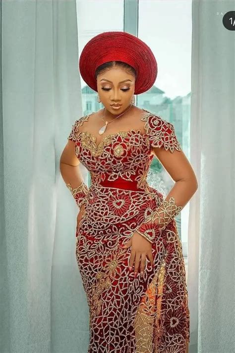 Elegant and Modest Asoebi Styles to Rock | Nigerian Lace Styles Dress, Lace Gown Styles, African ...