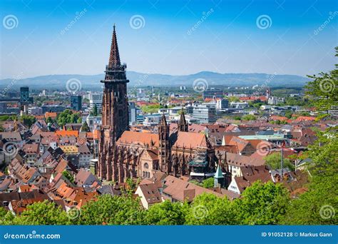 Cathedral in Freiburg stock photo. Image of exterior - 91052128