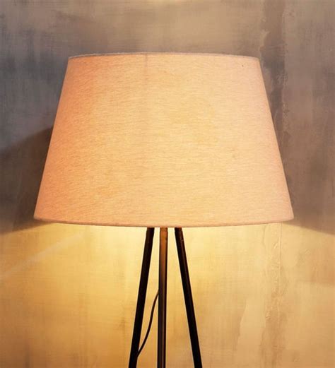 Buy Canvas Orange Cotton Shade Club Floor Lamp With MDF Base By Pristine Interiors Online - Club ...