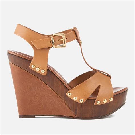 Carvela Women's Katey Leather Wedged Sandals - Tan | Allsole