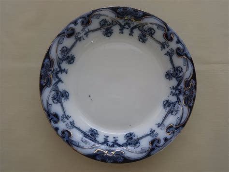 Royal Staffordshire Pottery Flow Blue Iris 8" Soup Bowl Burslem England | Flow blue, Soup bowl ...