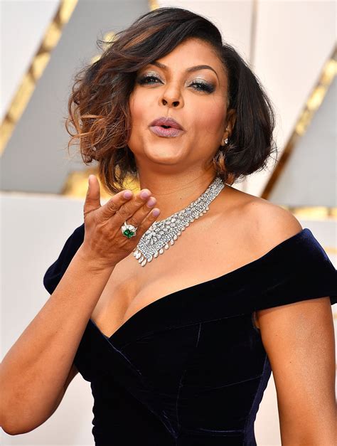 Taraji P Henson Shows off Her Cleavage in a Chic Black & White ...