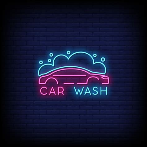 Car Wash Neon Signs Style Text Vector 2187426 Vector Art at Vecteezy