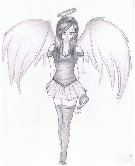 Anime Angel Sketch at PaintingValley.com | Explore collection of Anime ...