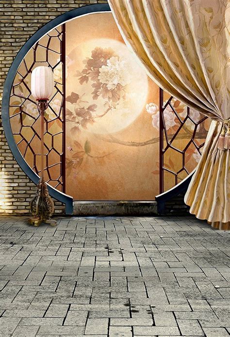 5x7ft Circular Screen and Gray Brick Floor Photography Backgrounds no ...