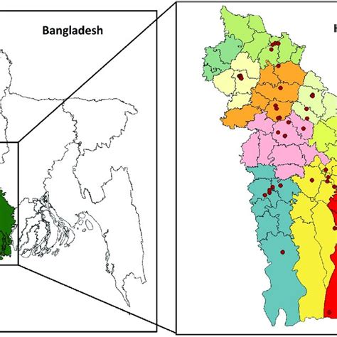 Reference map of southwestern region (Khulna Division) of Bangladesh ...