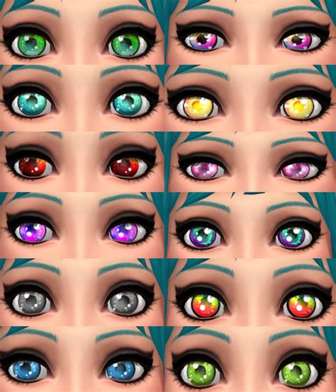 Sims 4 Cc Anime Eyes ~ Anime Style Eyes Multiple Colors By Hollena At ...