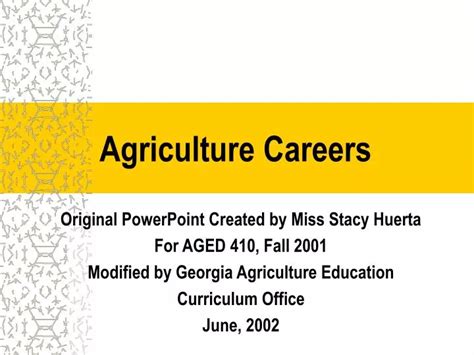 PPT - Agriculture Careers PowerPoint Presentation, free download - ID ...