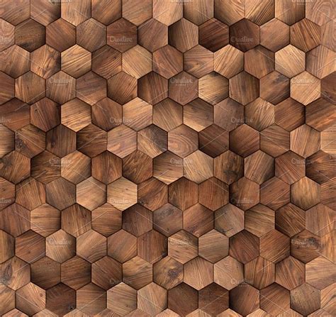 Hexagons wood wall seamless texture stock photo containing background ...