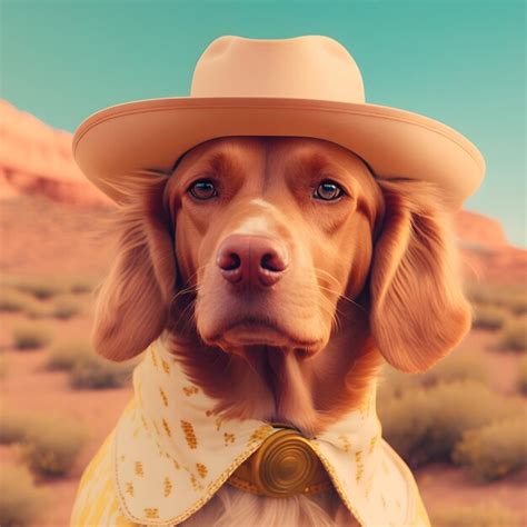 Premium Photo | Vinatge Dog portrait in western film style