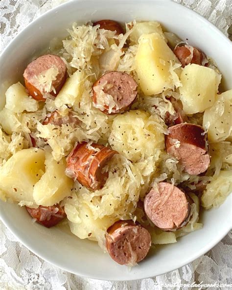 SAUSAGE SAUERKRAUT AND POTATOES - The Southern Lady Cooks