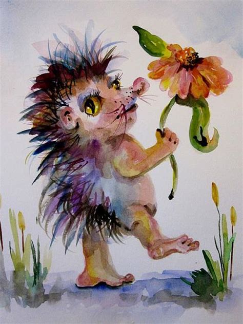 Little Hedge Hog - by Delilah Smith from Animal amp Wildlife Art gallery