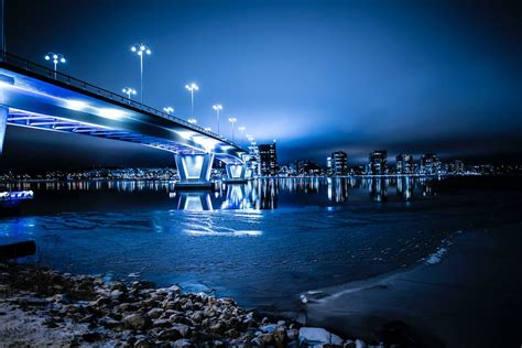 Bridge With Led Lights during Night · Free Stock Photo