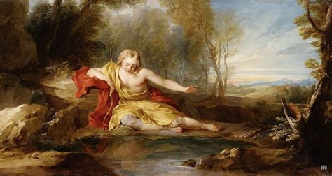 Lemoyne, François (1688 - 1737) - Narcissus Contemplating His Reflection In The Water (1725 ...