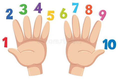 Count to ten with finger stock vector. Illustration of icon - 126755361