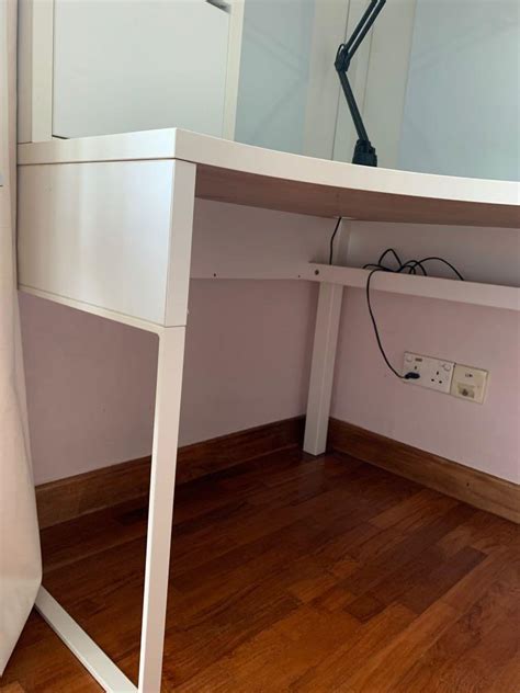IKEA Micke Corner Desk, white, 100x142 cm, Furniture & Home Living, Furniture, Tables & Sets on ...
