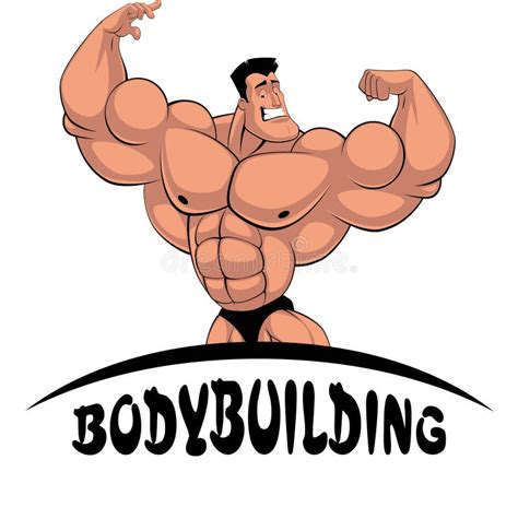 Bodybuilder de caricature illustration de vecteur. Illustration du ...