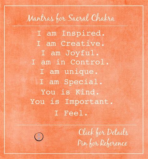 How to Heal the Sacral Chakra; The Creative Chakra ⋆ Earth and Water | Chakra affirmations ...