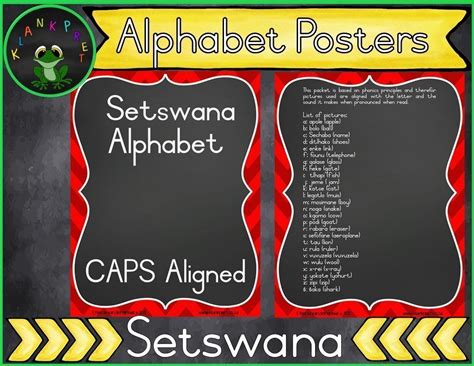 Setswana Alphabet Posters (Red frame, black background) – Klankpret