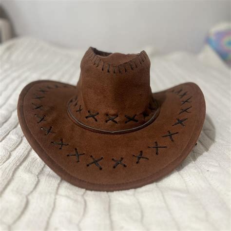 Brown adjustable cowboy hat - Depop