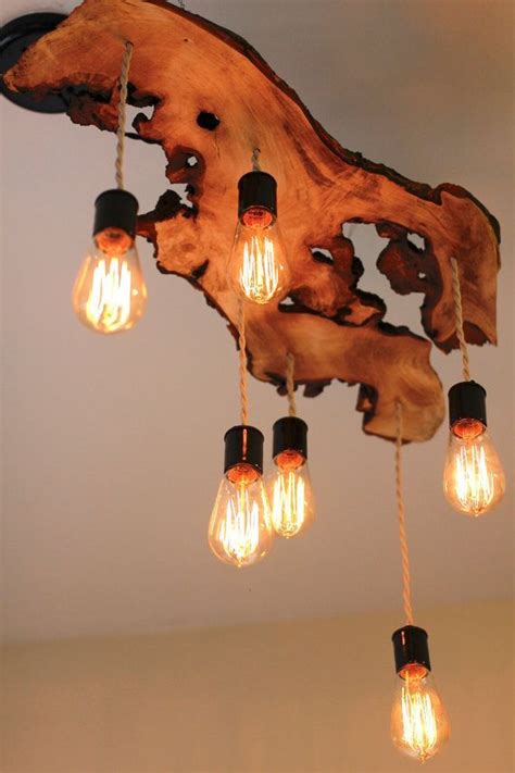 50 Creative DIY Wooden Lamp Ideas: A Complete List | Rustic chandelier, Wood lamps, Rustic lighting