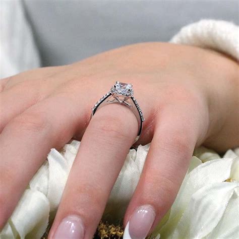 1 Carat Cushion Cut Halo Diamond Ring | Barkev's