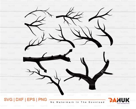 Tree Branch Svg tree branch tree branch Clipart Silhouette | Etsy