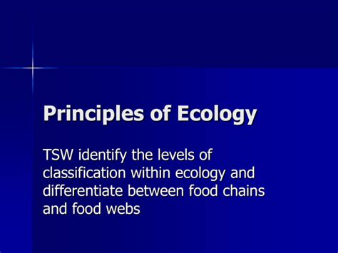 PPT: Principles of Ecology